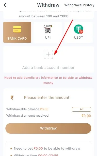 add bank details